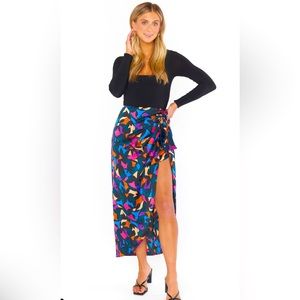 NWT: Show Me Your MuMu Wrap Me Up Skirt Mosaic Magic Luxe Satin Size Large